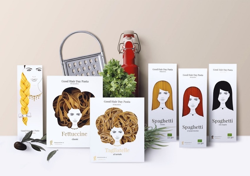 Spaghetti hair packaging design