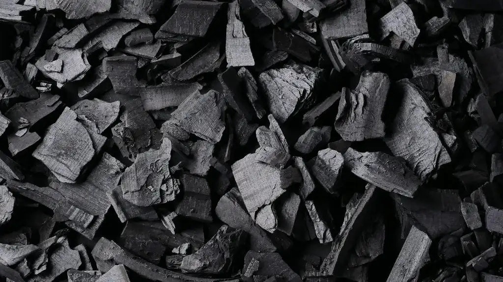 Pile of carbon charcoal